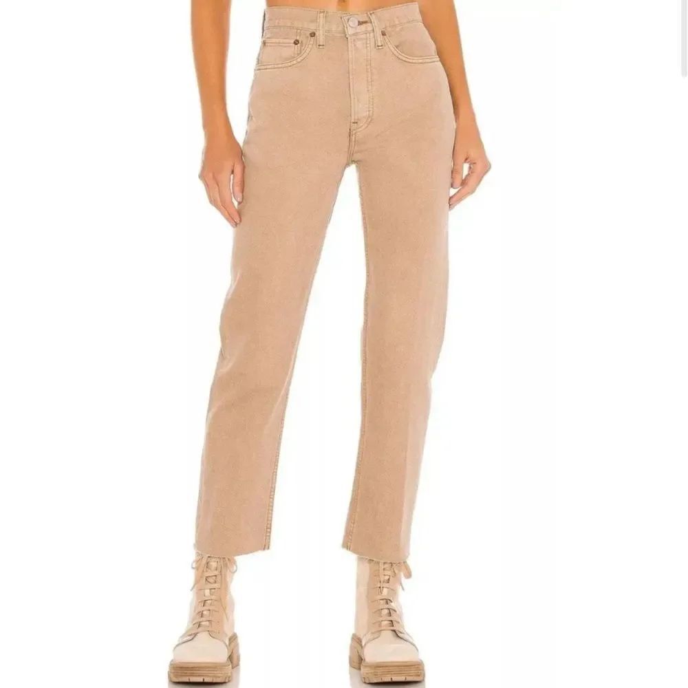 Re/Done tan Straight Leg Jeans size 23